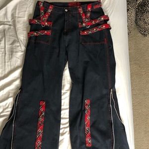Tripp NYC plaid bondage pants